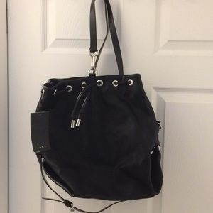 Zara black backpack purse